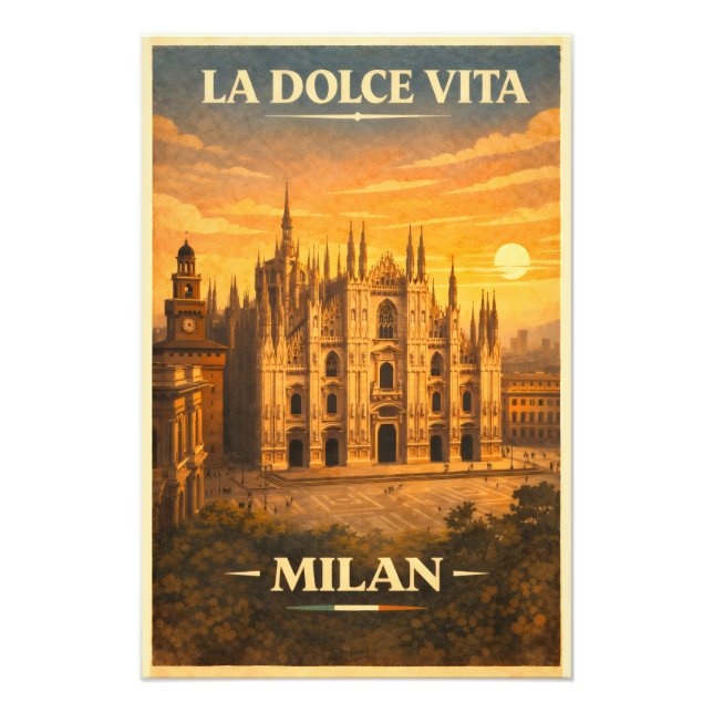 Foto La Dolce Vita - Milan Vintage Travel Poster (Frente)