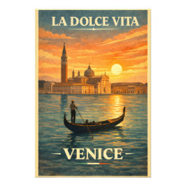 Foto La Dolce Vita - Venice Vintage Travel Poster