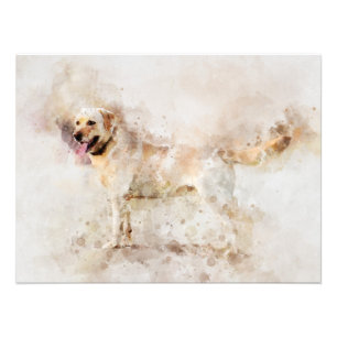 Foto Labrador Retriever Dog Watercolor Retrato 05