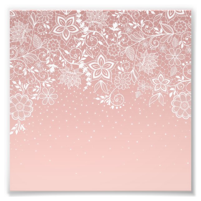 Foto Lace floral branco Elegante e design de confetti (Frente)