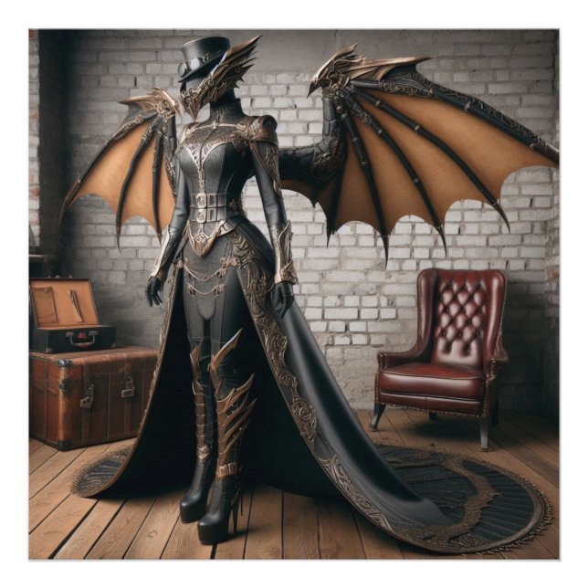 Foto Lady Dragon Rider Steampunk Victorian Industrial (Frente)