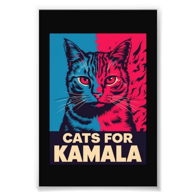 Foto Lady Gato Sem Fios Está Votando Kamala Harris 2024 (Frente)