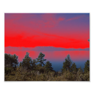 Foto Lago E Céu Vermelho