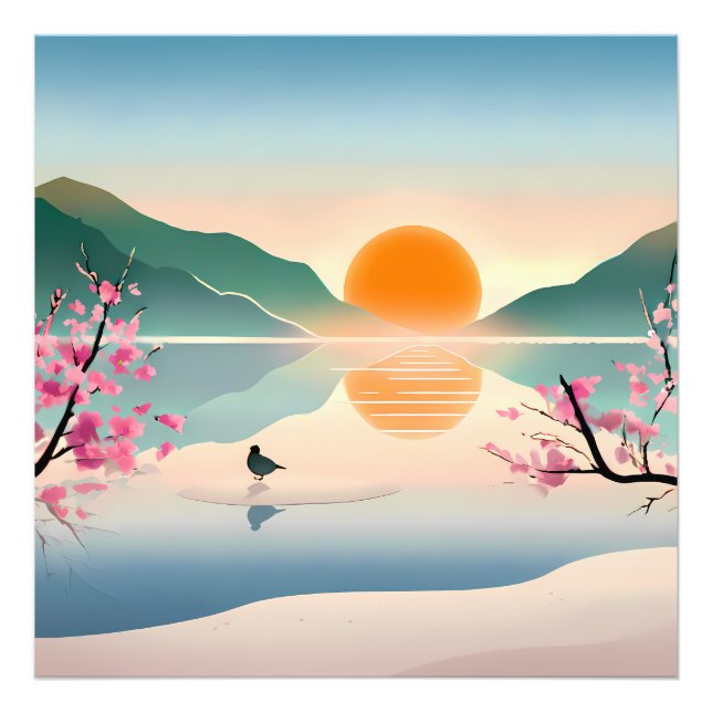 Foto Lago Minimalista Zen Sunrise (Frente)