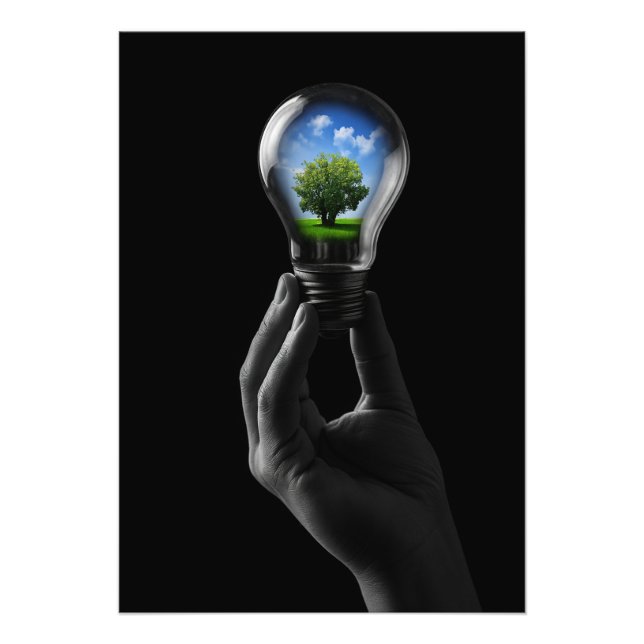 Foto Lamp with a tree for a sustainable future (Frente)