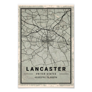 Foto Lancaster united states map print poster canvas