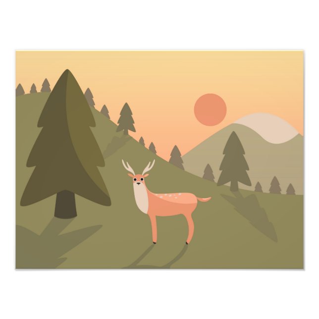 Foto Landscape Deer Mountain Wilset Park Sunset Po (Frente)