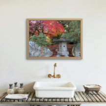 Lanterna do Jardim Japonês e Folhas de outono