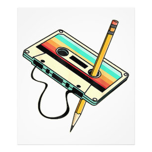 Foto Lápis de fita de cassete dos anos 80 - Lâmpada ret