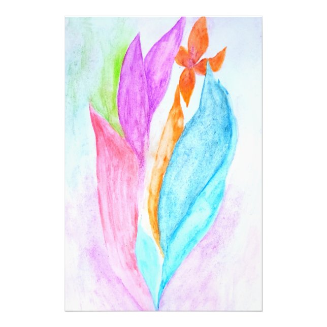 Foto Laranja violeta rosa e Abstrato verde (Frente)