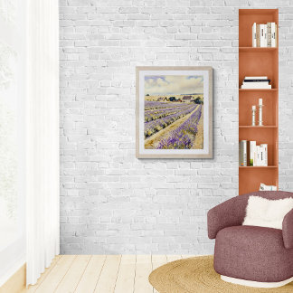 Foto Lavender Field Watercolor Painting