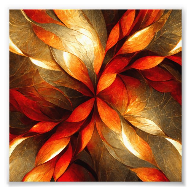 Foto Leaf Abstrato de Arte Dourada (Frente)