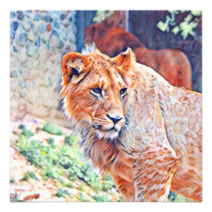 Foto leão aquarell