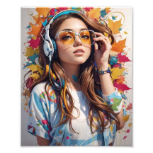 Legal arte artística de uma garota com pintura