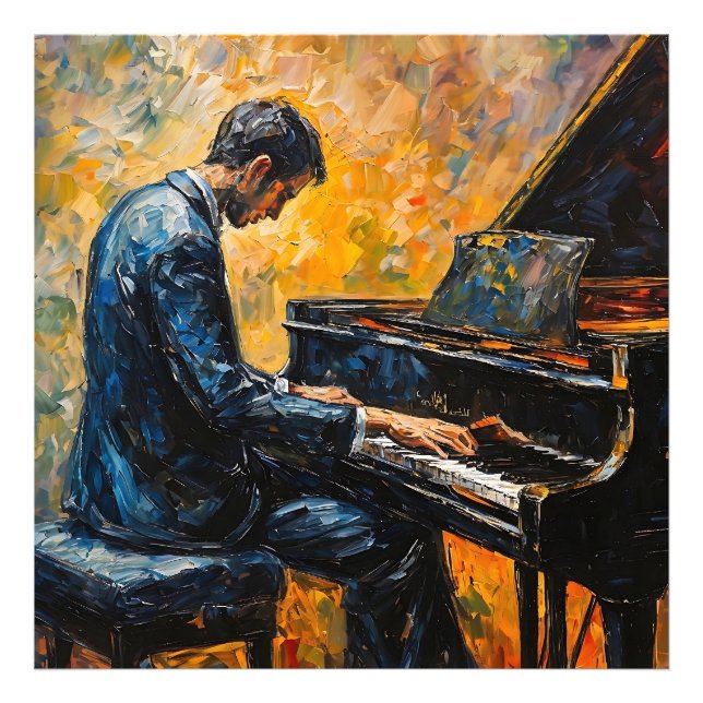 Foto Leitor de Piano - Pintura de Óleo (Frente)