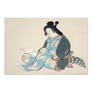 Foto Leitura da dama Kamisaka Sekka pintura e arte pode