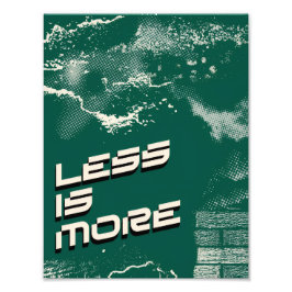 Foto Less Is More – Minimalist Green & White Poster