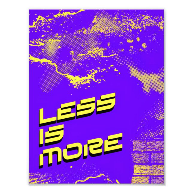 Foto Less Is More – Minimalist Purple & yellow Poster (Frente)
