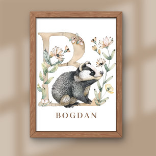 Foto Letra B Alfabeto Animal Cartaz Nome Infantil Berçá