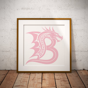 Foto Letra B Estilizada com Dragão, Alfabeto de Dragão,