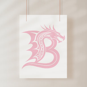Foto Letra B Estilizada com Dragão, Alfabeto de Dragão,