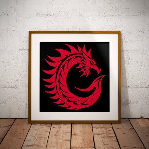 Foto Letra C Estilizada com Dragão, Alfabeto de Dragão,