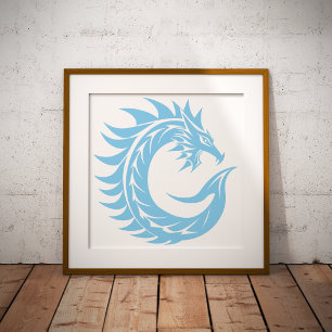 Foto Letra C Estilizada com Dragão, Alfabeto de Dragão,