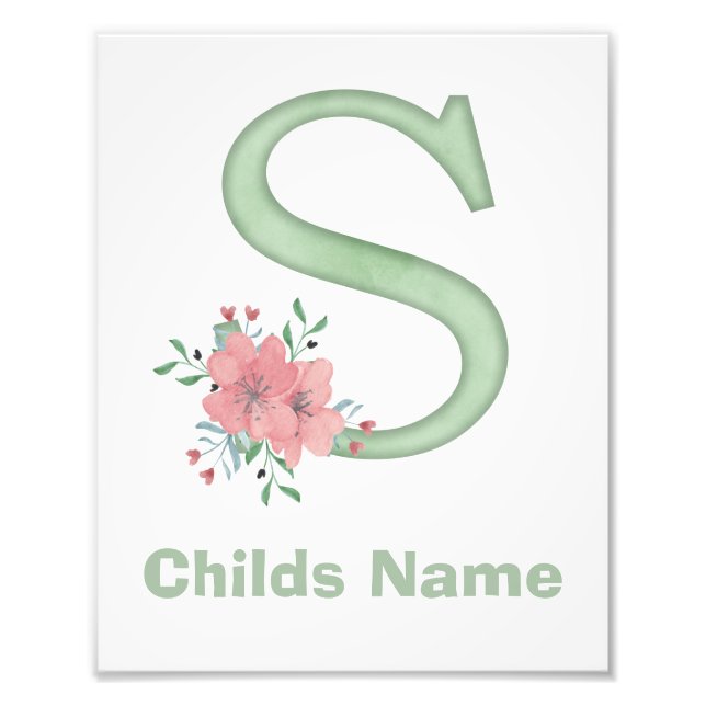 Foto Letra de Aquarela Personalizada S Impressão de Fot (Frente)