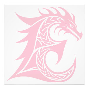 Foto Letra E Estilizada com Dragão, Alfabeto de Dragão,