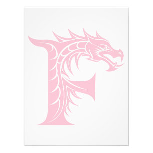 Foto Letra F Estilizada com Dragão, Alfabeto de Dragão,