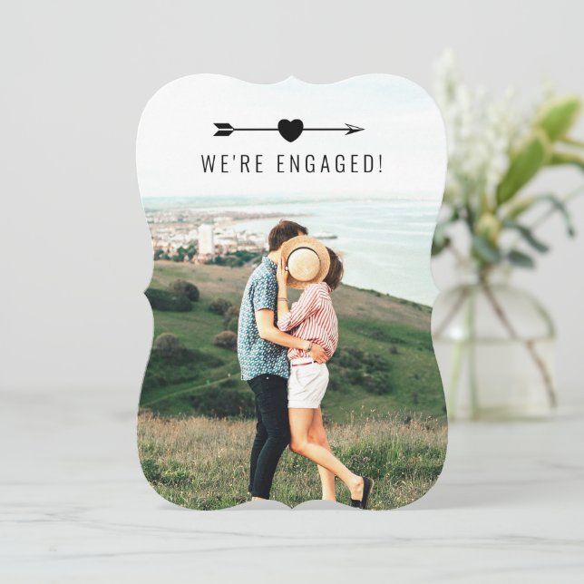 Foto leve | Anúncio de Noivado | Cartão (Em pé/Frente)