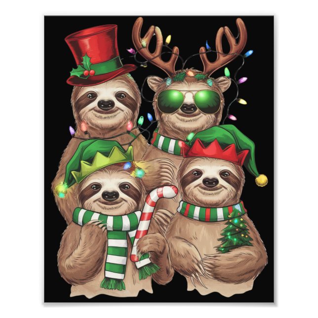 Foto Leve Feliz de Natal Slothmas Sloth Lover Gift (Frente)