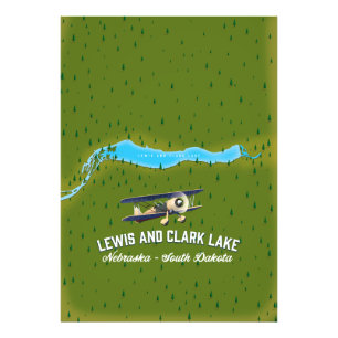 Foto lewis e clark Lake map poster.