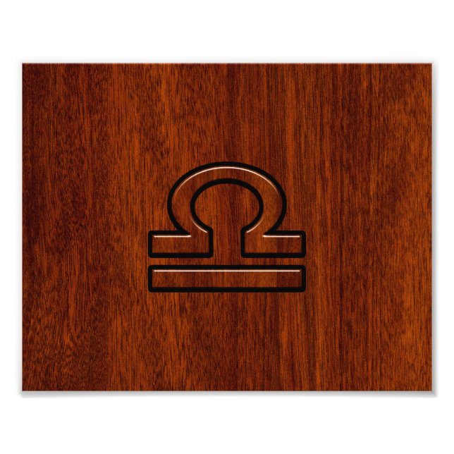 Foto Libra Zodiac Sign on Mahogany Style Print (Frente)