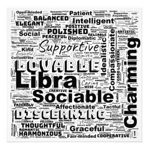 Foto Libra Zodiac Word Cloud Inspiration Glossy