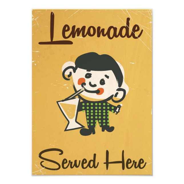 Foto Limonada servida aqui anúncio de bebidas vintage (Frente)
