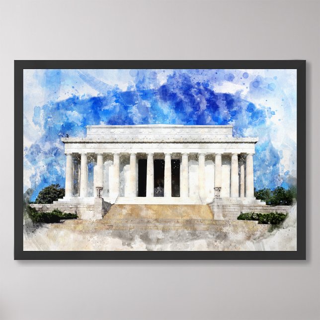 Foto Lincoln Memorial facade em aquarela (Criador carregado)