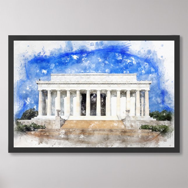 Foto Lincoln Memorial facade em aquarela (Criador carregado)