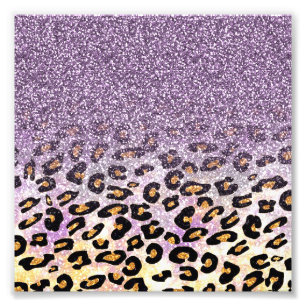 Foto Linda estampa de leopardo glitter falso roxo femin