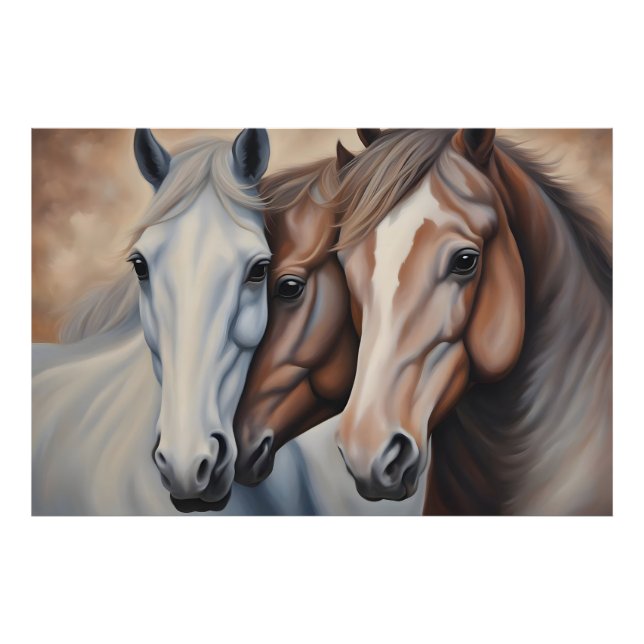 Foto Linda pintura de cavalos (Frente)