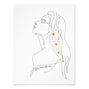 Foto Line Art of Woman Bloom where you are