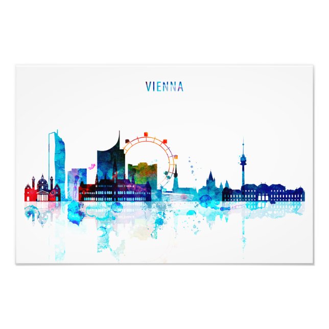 Foto Linha do horizonte de Viena, Áustria: Arte Waterco (Frente)