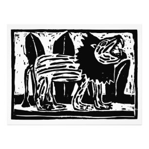 Foto Lion Lino Cortado Negro e Branco