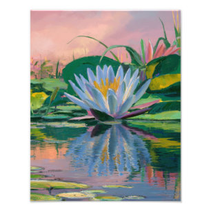 Foto Lírios Azuis de Claude Monet, Sunset