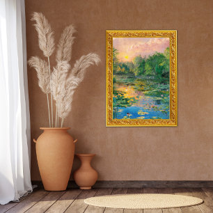 Foto Lírios d'água de Claude Monet, Sunset, Colorido