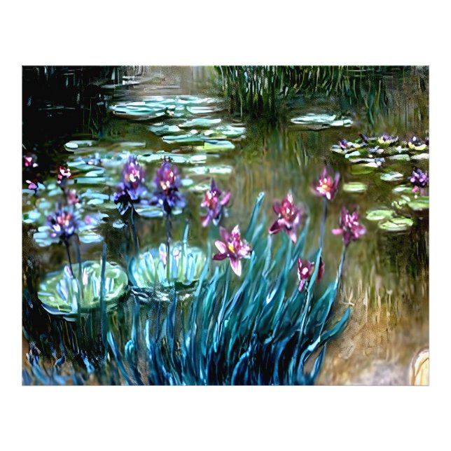 Foto Lírios e íris no jardim de Giverny (Frente)