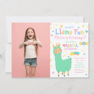 Foto Llamacorn Convite de aniversário para Llama