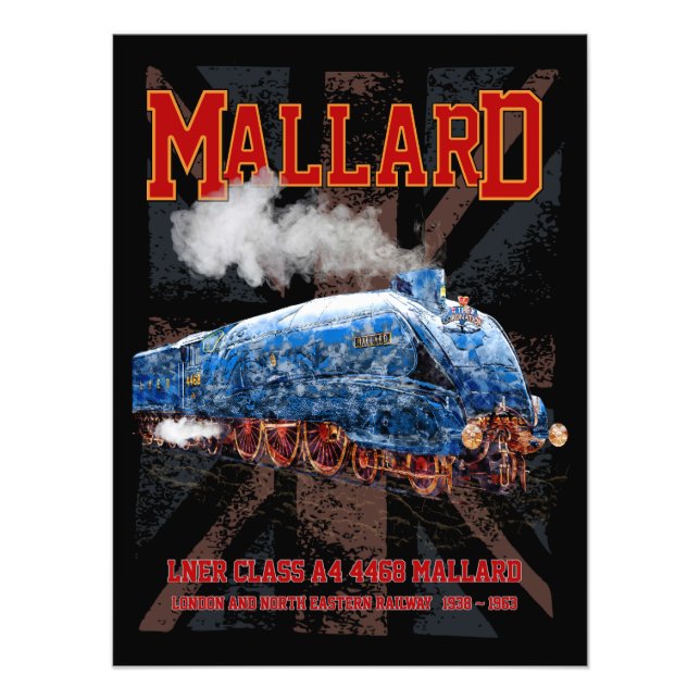 Foto LNER Classe A4 Mallard Locomotiva bandeira da Uniã (Frente)