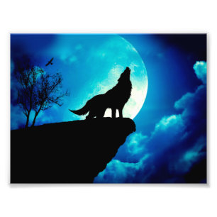 Foto Lobo na silhueta uivando até a lua de cheio