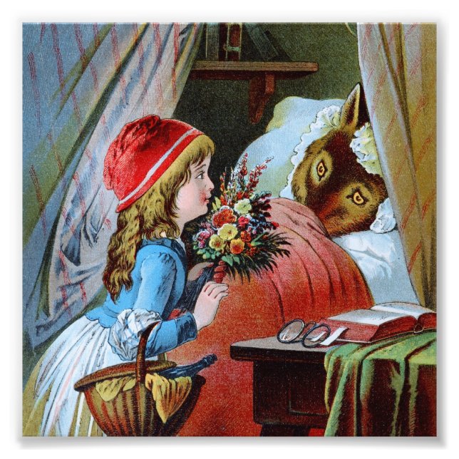 Foto Lobo na vovó cama (Frente)